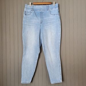 Spanx Pull-On Skinny Ankle Jeans Pants Light Wash Blue Women's Plus Size 1X